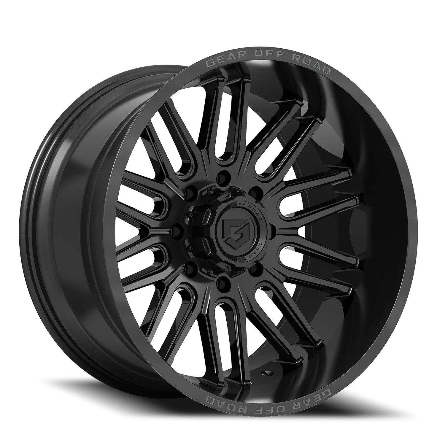 GEAR OFF ROAD 766B 22X12 GLOSS BLACK/MILLED ACCENTS